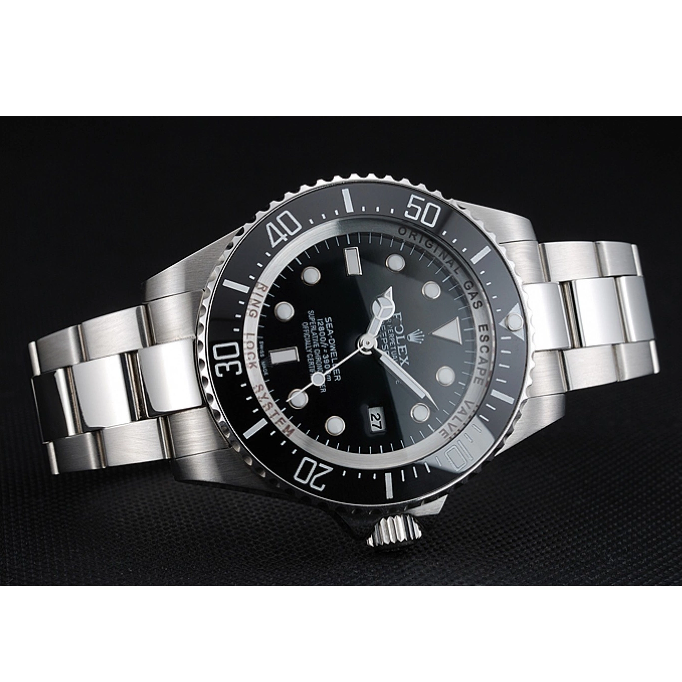 Aaa replica watch Sky Black Dweller Stainless Steel Bracelet Rolex Watch Dial 0721
